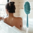 thumbnail image 5 of Unique Bargains 1 Pcs Body Bath Brush Back Scrubber Loofah Shower with Long Handle for Skin Exfoliating PP Mesh Blue, 5 of 7