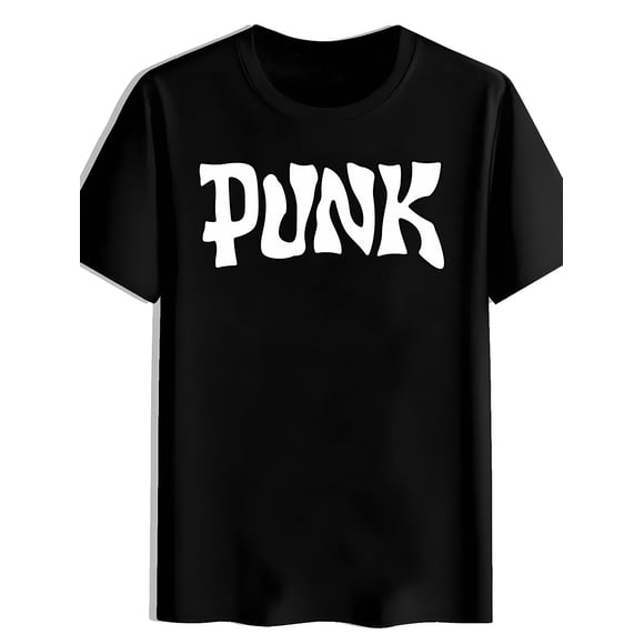 T-shirt Décontracté pour Homme à Col Rond avec Imprimé Punk