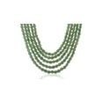 thumbnail image 4 of Ratnavali Jewels Green color Multi Five Strand Oval Quartz Stone long Beaded Necklace For Women, 4 of 5