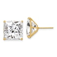 thumbnail image 1 of 14k Yellow Gold 12mm Square Cubic Zirconia Cz Earrings Stud, 1 of 7
