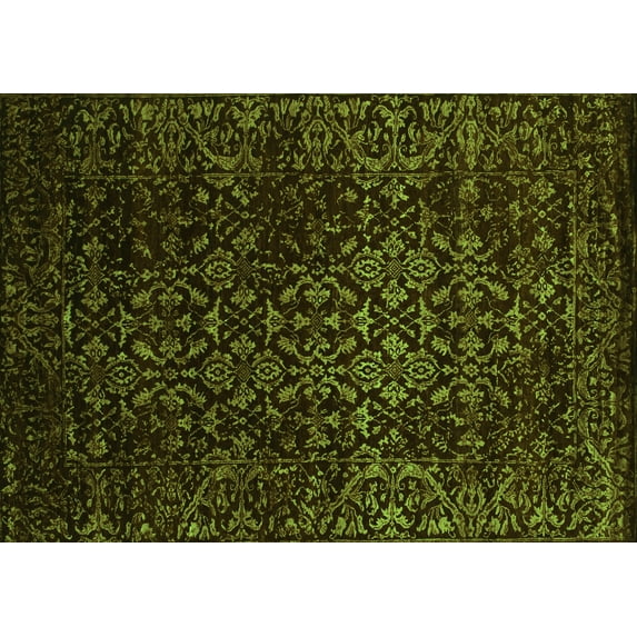 Ahgly Company Indoor Rectangle Persian Green Traditional Area Rugs, 2' x 5'