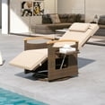 thumbnail image 2 of Gymax 2PCS Outdoor 360° Swivel Rattan Recliner Chair Patio Wicker Chaise Lounge Chair Beige, 2 of 9