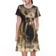 thumbnail image 1 of Disketp Ancient Skull Cave Landscape para Vestido de Manga Corta para Mujeres, Vestidos de Verano para Mujeres, Casual y Holgado para la Playa, 1 of 6