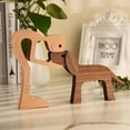 thumbnail image 2 of Family Puppy Wood Dog Craft Figurine Valentine's Day Gift Carving Model Home Office Decoration Christmas Gift Couple Decoration, 2 of 9
