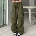 thumbnail image 5 of Harajuku Pants Women Streetwear Vintage Hip Hop Wide Leg Joggers Sweatpant Black M YIWEI, 5 of 10
