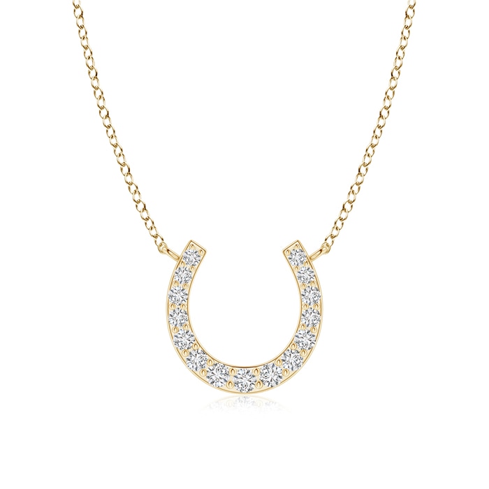 Angara Classic Diamond Horseshoe Necklace in 14K Yellow Gold (1.2mm