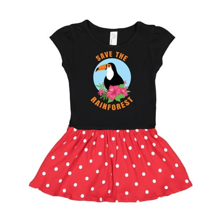 

Inktastic Save the Rainforest Toucan Illustration Gift Toddler Girl Dress