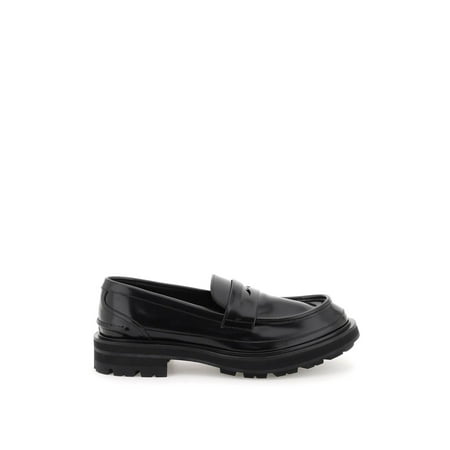 

Alexander Mcqueen Brushed Leather Penny Loafers