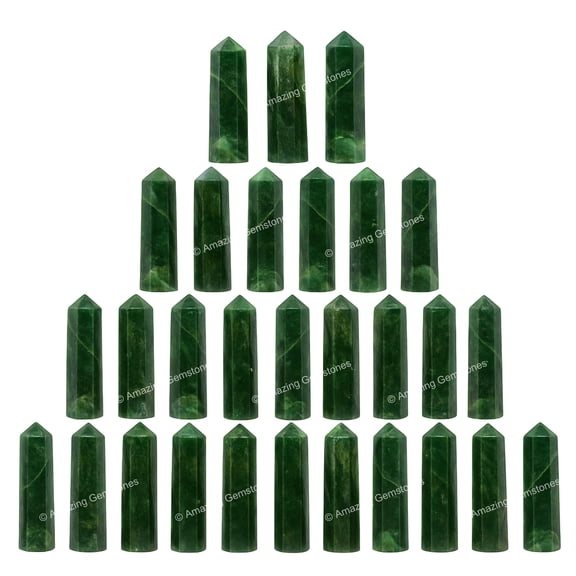 Amazing Gemstone Chrome Diopside Crystal Points Bulk Healing Crystals - Pack of 3 Single Terminated Healing Wand Point Bulk Crystals for Crafts, Crystal Grid, DIY Work - - Beginners Gift