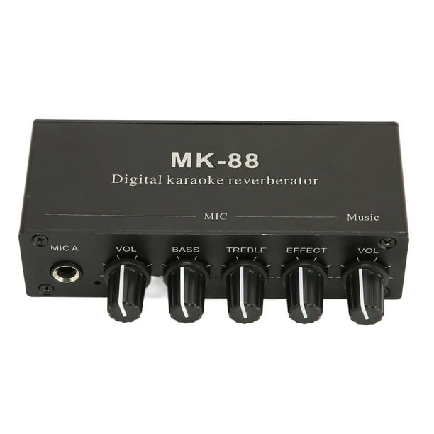 Reverberador de Karaoke, Mezclador de Karaoke Volumen Ajustable Aleación de Aluminio 5.0 Entrada de Micrófono Dual para Fiesta para la Etapa