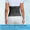 thumbnail image 6 of Postpartum & Post Surgery Abdominal Binder. Postpartum Belly Band Support Recovery after C-Section, Natural Birth, Hysterectomy, Hernia Belt (Black,M), 6 of 8