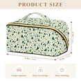 thumbnail image 4 of FORMRS Makeup Bag Travel Cosmetic Organizer for Women Fold Flat Zipper Pouch with Handle, Green Triangles Pattern, 4 of 8
