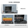 thumbnail image 3 of Outsunny 26" Charcoal Grill with Side Table, Bottom Shelf and Adjustable Height, 3 of 9
