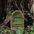 thumbnail image 4 of KAIYANG Puerta de hadas, puertas de hadas de madera para jardín, puerta de elfo, adornos de jardín en miniatura para árboles de jardín, COLOR 5, 4 of 5