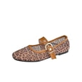 thumbnail image 5 of Women's Leopard Print Mesh Mary Jane Flats, Adjustable Buckle Strap Ballerina Shoes, Breathable Square Toe Casual Flat Shoes for Daily Party, 5 of 7