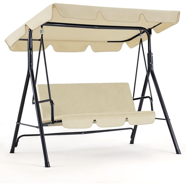 YODOLLA Balançoire de Porche en Acier Inoxydable - Beige