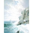 thumbnail image 2 of William Trost Richards 19x24 Black Ornate Framed Double Matted Museum Art Print Titled: Purgatory Cliff (1876), 2 of 5