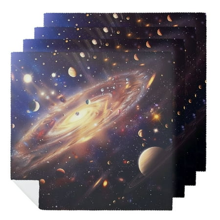 

Facannap Spiral Galaxy Polyester Cloth Napkins for Dining Table Kitchen Party Decor Washable Napkins 2 PCS