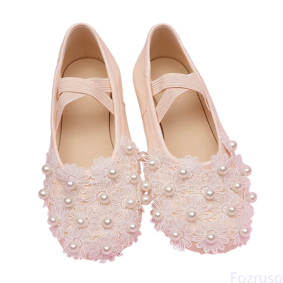 Fozruso Girls Ballet Dance Shoes Soft Sole Shape Performance Slippers For Toddler Kids Stage Practice And Recital,Sizes 8.5 Little Kid 2-2.5 Years(Pink)