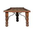 thumbnail image 3 of Ox Cart Style Display Riser With Iron Accents | 12" High Unique Low Table | Unusual Solid Wood Decorative Pedestal | Rustic Ranch Decor, 3 of 7