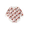 thumbnail image 1 of Qmyliery Infant Thanksgiving Day Romper, Long Sleeve Round Neck Cartoon Letter Print Bodysuit,0-24 Months, 1 of 7
