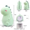 thumbnail image 2 of EIMELI Dinosaur Night Light for Kids, LED Nursery Lamp for Toddler's Room, Cute Color Changing Silicone Baby Night Light with Touch Sensor, Dinosaur Gifts for Boys Girls(Green), 2 of 9