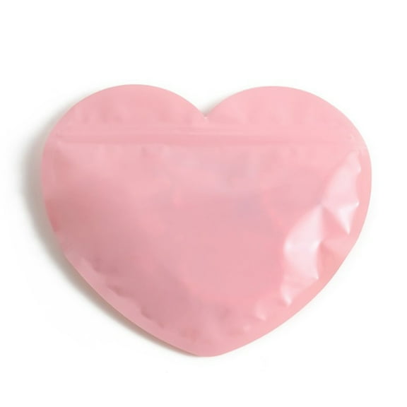 SDFGTstore 50Pcs Cellophane Cello Bag Heart Plastic Bags for Jewelry Packaging Valentines Day Sealing Cookie Bags Zipper Lock Pouch