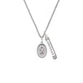 thumbnail image 2 of Delight Jewelry Silvertone Awareness Ribbon - Oval Seal Silvertone Courage Strength Wisdom Honesty Bar Charm Necklace, 23", 2 of 4