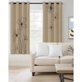thumbnail image 2 of Black Khaki Blackout Curtains for Bedroom Living Room Darkening Curtains 63 Inches Long Spring Flora Window Curtain 2 Panels Set Thermal Insulated Window Treatment Grommet Drapes 42"x63", 2 of 9