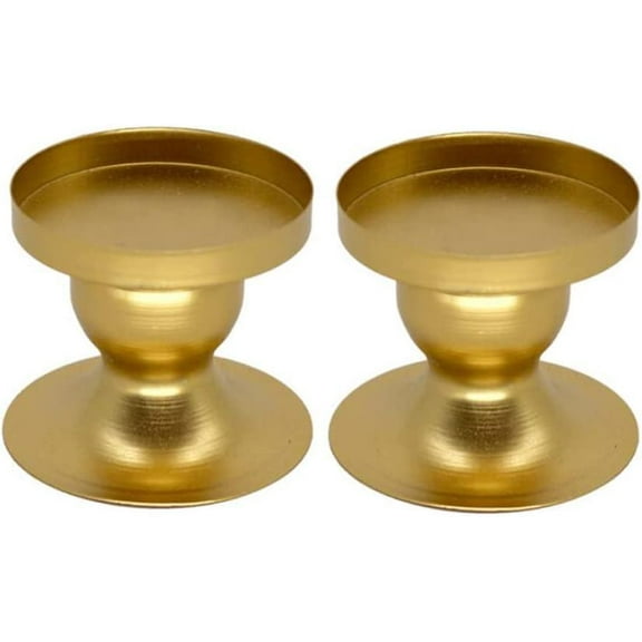 Gold Votive Candle Holders Brass Candlestick Holders Vintage Φ6cm/2.36in Pillar Candle Holder Tealight Holder for Table Centerpiece Wedding Christmas Birthday Party Decoration