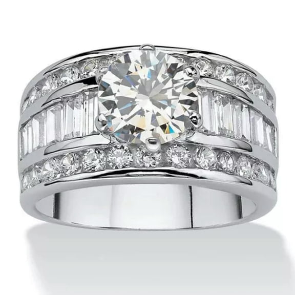 Luxury Cubic Zircon 925 Silver Rings Women Wedding Engagement Gifts Sz 6-10