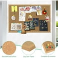 thumbnail image 6 of Double-Sided Cork Board for Wall,1 Pack 15.7"X 12" Hanging Wood Framed Bulletin Board,Picture Display Vision Board Corkboards for Wall Room School Office Decor(Pins, Eye Bolts, Rope), 6 of 8