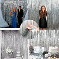 thumbnail image 4 of 2 Pack Silver Metallic Foil Curtain Backdrop: Tinsel Fringe Curtains Photo Booth, 4 of 6