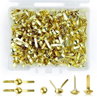 100pcs Brads Metal Brad for Paper Crafts Paper Fastener in A Box, Bass Fasteners for Scrapbooking DIY(8 x 20 mm)