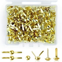 200 Pcs Split Pins, Metal Paper Fasteners Mini Brads, 4.5mm x 8mm Round Split Pins with Storage Box for Paper Craft DIY Stamping Scrapbooking (Gold)