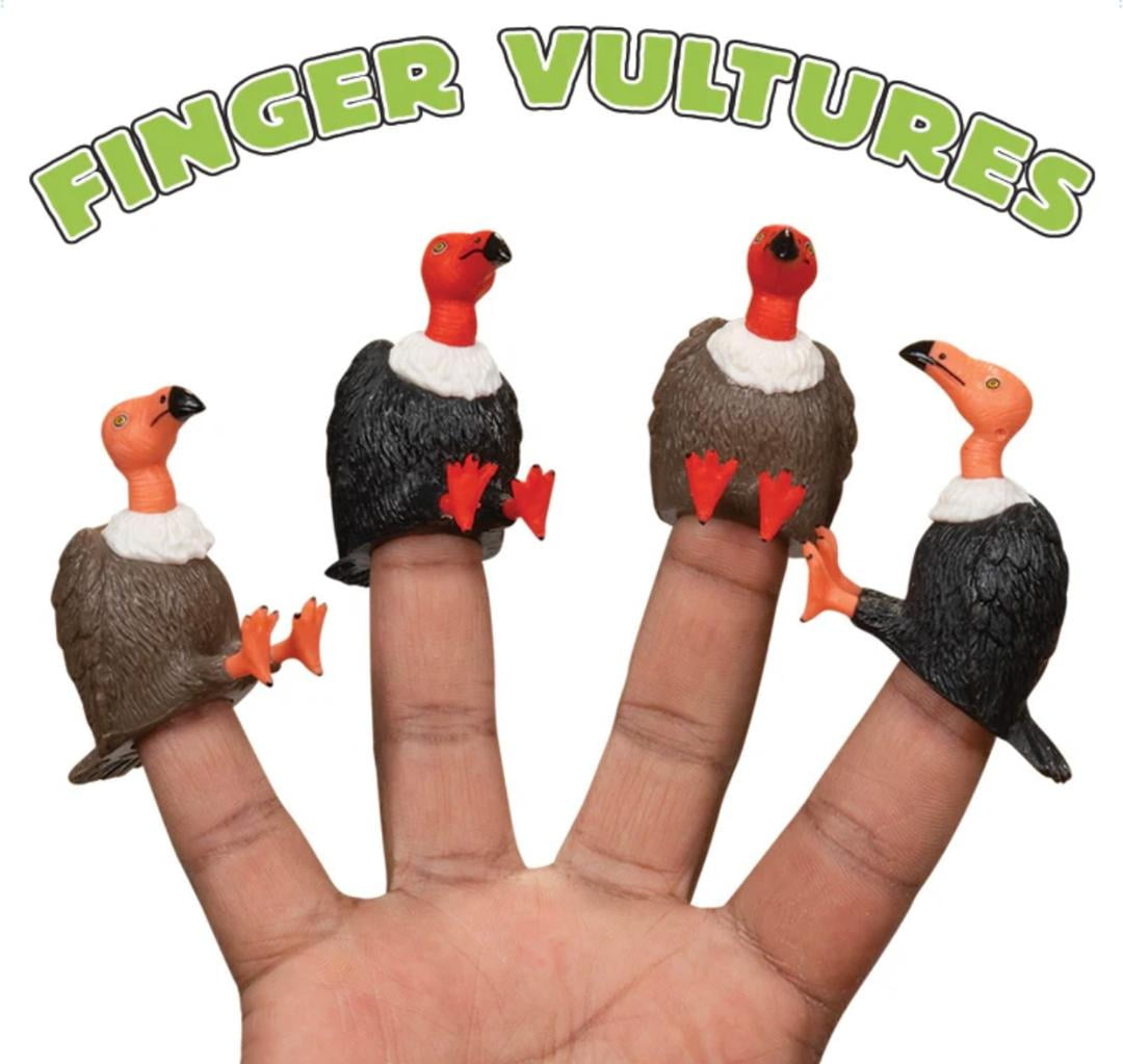 FINGER VULTURES SET OF 4 VULTURE FINGER PUPPETS
