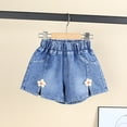 thumbnail image 2 of Gubotare Toddler Girl Shorts with Pockets Jean Shorts for Kid Girls Elastic High Waisted Cute Bow Tie Denim Shorts Casual 2025 Summer Beach Kids Short Pants 5T 6T (Orange,5-6 Years), 2 of 4