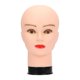thumbnail image 2 of Cabeza de maniquí calva, modelo de tocado, accesorio de exhibición, práctica estable, exhibición de peluca para gorra, peluca de salón, auriculares Base Negra Hembra, 2 of 8