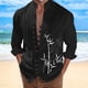 thumbnail image 3 of Camisas Para Hombre XXL Camisa de manga larga con estampado 3D digital y cuello con botones sueltos para ocio en la playa para hombre (Black, L), 3 of 4