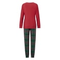 thumbnail image 5 of AIGUR Family Matching Christmas Pajamas Set Tree Letter Plaid Print Holiday Pajamas Sleepwear Dad Mom Kids PJs, 5 of 11