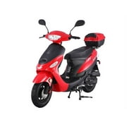 HHH Upgraded 49cc/ 50cc Scooter Gas Fully Automatic Street Scooter Moped Pony 50 with Matching Trunk - Sporty Black color