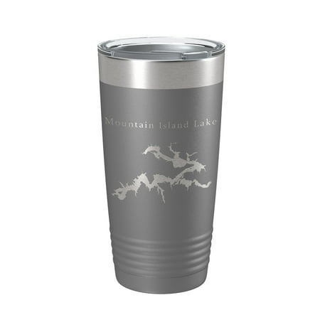 

Mountain Island Lake Map Tumbler Travel Mug Insulated Laser Engraved Coffee Cup North Carolina 20 oz Dark Gray