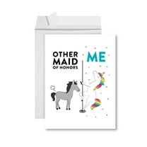 Koyal Wholesale Funny All Occasion Jumbo Card, Horse Unicorn, Blank Greeting Card with Envelope, Maid of Honors