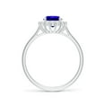 thumbnail image 2 of ANGARA Natural 1.25 ct Tanzanite Engagement Ring with Floral Diamond Halo in 14K White Gold for Women (Size-8x6mm) | December Birthstone, Anniversary, Jewelry Gift for Women | Natural Tanzanite Ring, 2 of 8
