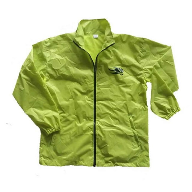 Unisex Rain Jacket with Storage Pouch by Winning Beast®. Neon Yellow. 2 Extra Large.