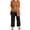 A-Gold334, variant on Womens 3 Piece Outfits Long Sleeve Open Front Cardigans Cropped Pants & crewneck tees spring travel vacation airport matching sets