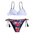 thumbnail image 1 of Traje de baño dividido de bikini sin espalda estampado con aro cómodo para mujer con almohadilla en el pecho OAVQHLG3B Store lin121212, 1 of 3