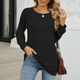 thumbnail image 5 of idosla Women Long Sleeve Shirts Fall Top Casual Pleated Blouse for Women Fashion (Black, M), 5 of 7