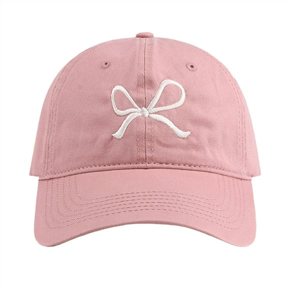Fgnfyis Womens Trendy Cute Bow Baseball Cap Preppy Sun Cap Hiking Travel Trucker Hat Accessories Sun Visor Hat Women Pink