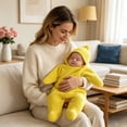 thumbnail image 3 of Faraee Funny Crochet Star Baby Sleep Sack Side Button Open Onesie Bag Newborn Wearable Hooded Sleep Blanket for Photo Prop (25.59IN), 3 of 5